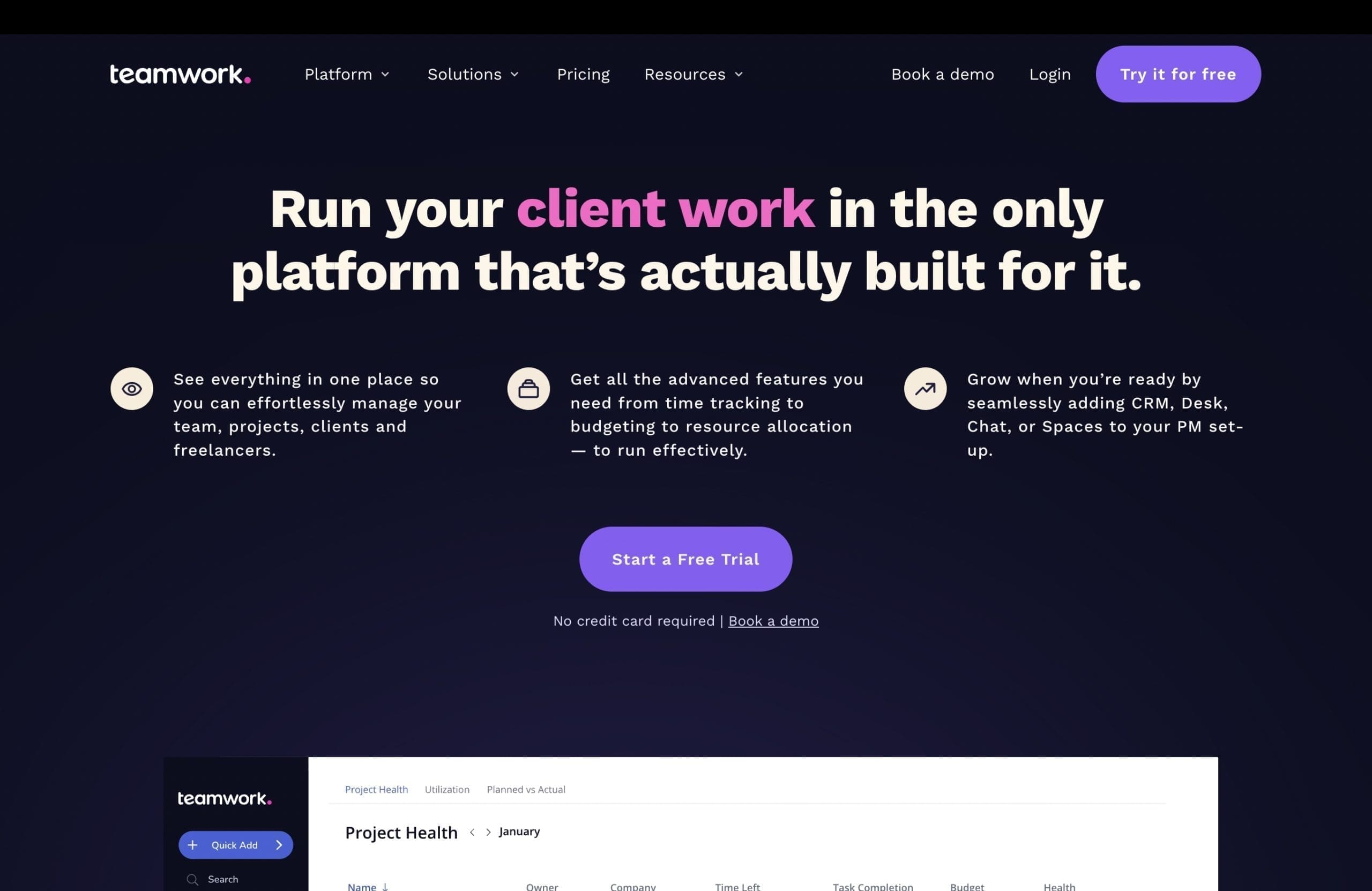 teamwork homepage